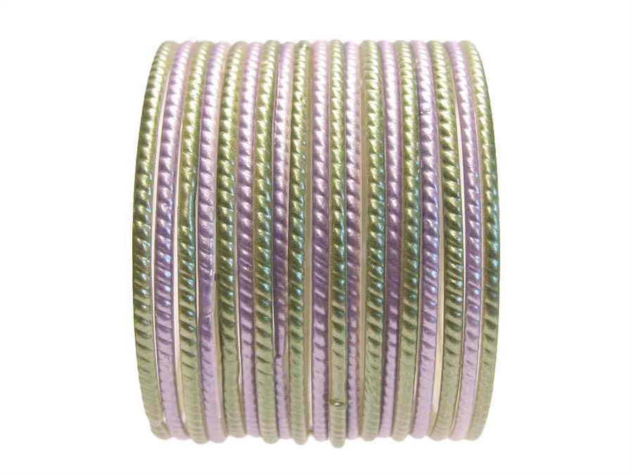 Sage Lavender and Green Glass Bangles