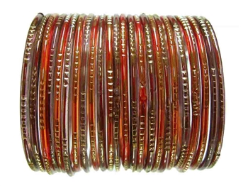 Red Indian Glass Bangles Bracelet Sets