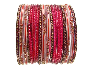 Red Indian Glass Bangles Bracelet Sets
