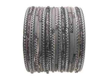 Gray Indian Glass Bangles Bracelet Sets