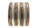 Bronze Black Silver Indian Glass Bangles