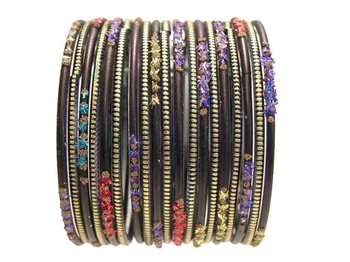 black Indian Glass Bangles