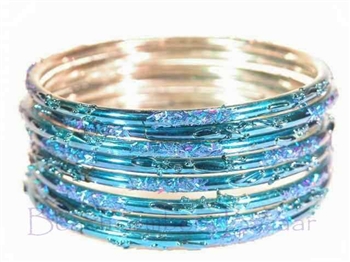 Blue Indian GLASS Bracelets Build-A-Bangle S 2.6