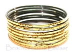 Metallic Gold Indian GLASS Bangles Sari Bracelets Bollywood Build-A-Bangle 2.6
