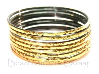 Metallic Gold Indian GLASS Bangles Sari Bracelets Bollywood Build-A-Bangle 2.6