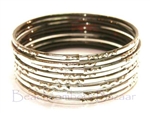 Metallic Silver Indian GLASS Bangles Sari Style Bracelets Build-A-Bangle 2.6