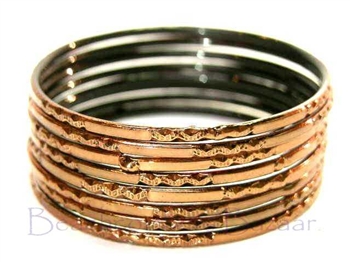 Metallic Bronze Brown Indian GLASS Bangles Sari Bracelets Build-A-Bangle 2.6