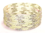 Silver Glitter Lemon Indian GLASS Bangles Sari Bracelets Build-A-Bangle 2.6