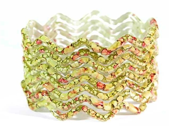 Zig Zag Olive Green Indian GLASS Bracelets Build-A-Bangle M/L 2.10