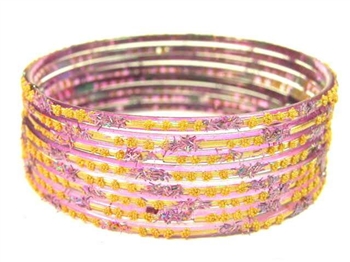 Holographic Lavender Indian GLASS Bracelets Build-A-Bangle L 2.10