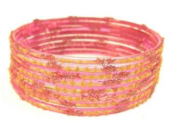 Pink Indian GLASS Bracelets Build-A-Bangle S 2.6