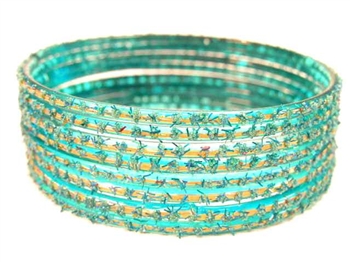 Turquoise Indian GLASS Bracelets Build-A-Bangle S 2.6