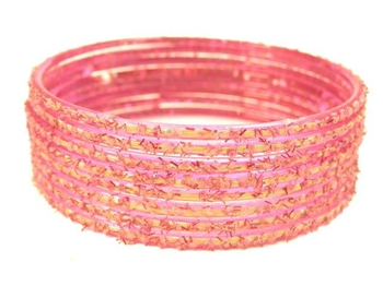 Holographic Pink Indian GLASS Bracelets Build-A-Bangle XL 2.12