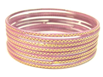 Stamped Lavender Indian GLASS Bracelets Build-A-Bangle XL 2.12