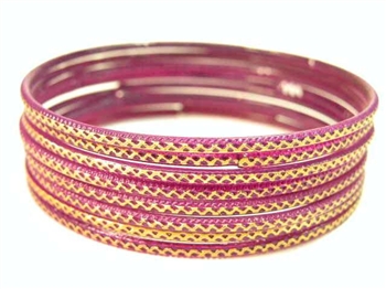 Stamped Purple Indian GLASS Bracelets Build-A-Bangle XL 2.12