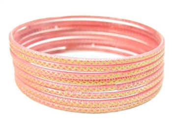 Stamped Pink Indian GLASS Bracelets Build-A-Bangle XL 2.12