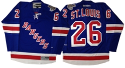 Official 2014 Stanley Cup Reebok Premier NYR #26 St. Louis Home Blue Jersey