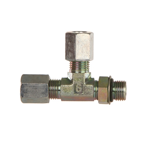 47716 -Compression Fitting x SAE O-Ring Boss ORB Male Run Tee