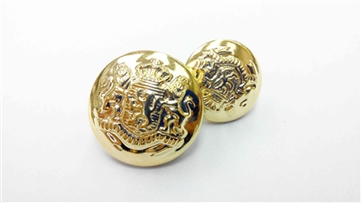 Blazer Button 106 - 2 Sizes (Golden Shiny Finish) - in Pack