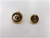 Blazer Button 115 - 2 Sizes (Golden Anchor on Black Background) - in Pack