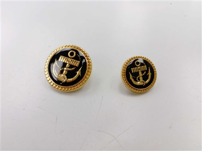 Blazer Button 132 - 2 Sizes (Plain Golden Finish) - in Pack