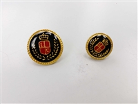 Blazer Button 117 - 2 Sizes (Red Shield on Black Background) - in Pack