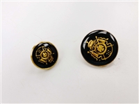 Blazer Button 120 - 2 Sizes (Golden Shield on Black Background) - in Pack