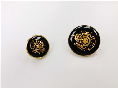 Blazer Button 120 - 2 Sizes (Golden Shield on Black Background) - in Pack