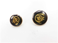 Blazer Button 123 - 2 Sizes (Golden Trumpet on Black Background) - in Pack