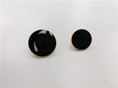 Blazer Button 130 - 2 Sizes (Black Circle with Golden Rim) - in Pack