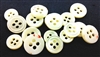 Trocas Shirt Buttons - White, 4-Hole, 2mm Thickness