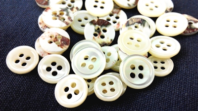 Trocas Shirt Buttons - White, 4-Hole, Normal Thickness