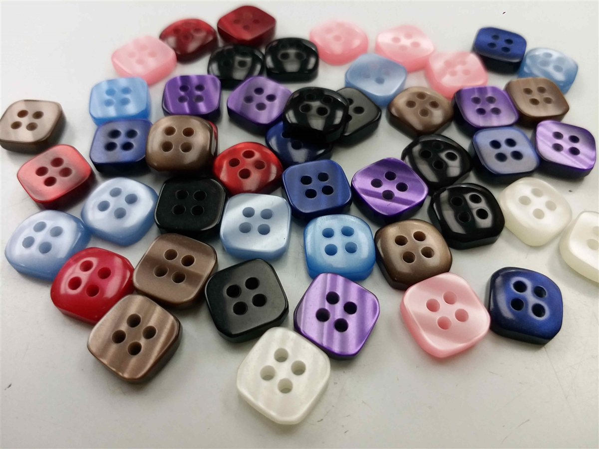 color square shape shirt buttons