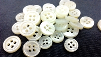 2mm Thickness Mother of Pearl (MOP) Buttons, 4-Hole, White