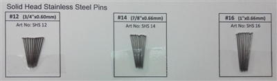 Solid Head Stainless Steel Pins