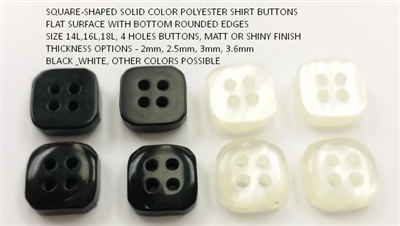 Designer Shirt Buttons - Flat Edge Shirt Buttons - 18L / 11.5mm - 1 Gross -  Natural Pearl
