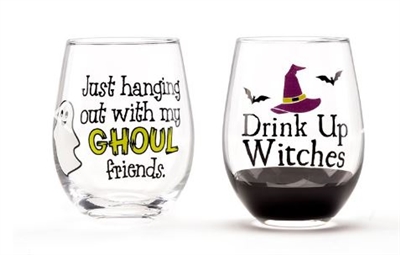 Halloween Stemless Wine Glass