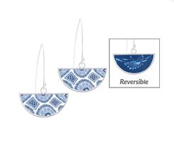 Jilzarah Dutch Blue Reversible Half Shell Earrings