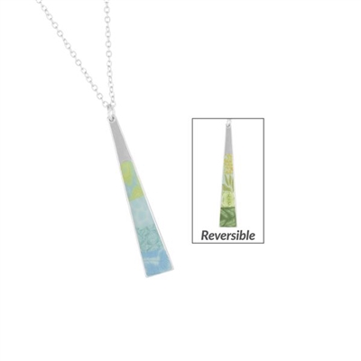 Jilzarah Bermuda Blue Reversible Triangle Necklace