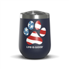 Life Is Good Americana Dog Paw 12oz Stainless Steel WineTumbler