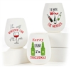 Christmas Silicone Stemless Wine Glasses