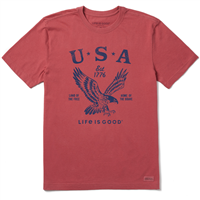 Life is Good Mens USA 1776 Eagle Crusher Tee