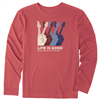 Life is Good Mens Music Peace Guitars Long Sleeve Crusher Tee