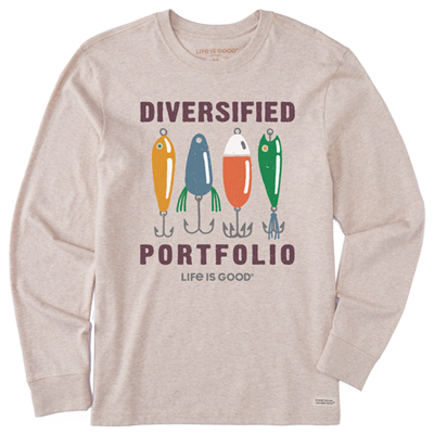 Life is Good Diversified Portfolio Fishing Mens Long Sleeve Crusher Tee