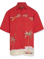 Bamboo Cay Flying Santa Red Shirt