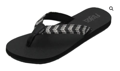 Flojos Women's Juno Weave Black Flip Flops