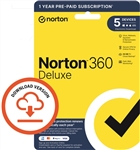Norton 360 Deluxe 2023 - 5 Devices 1 Year Subscription PC/Mac/iOS/Android Download
