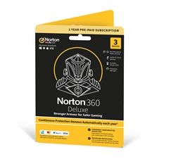 Norton 360 Deluxe - Safe Gaming 3 Device, 12 Months Licence Card (PC/Mac)