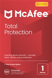 McAfee Total Protection 2023 1 Device Antivirus Internet Security Software VPN, Password Manager 1 Year
