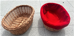 Collection basket Oval shaped with red valet cover